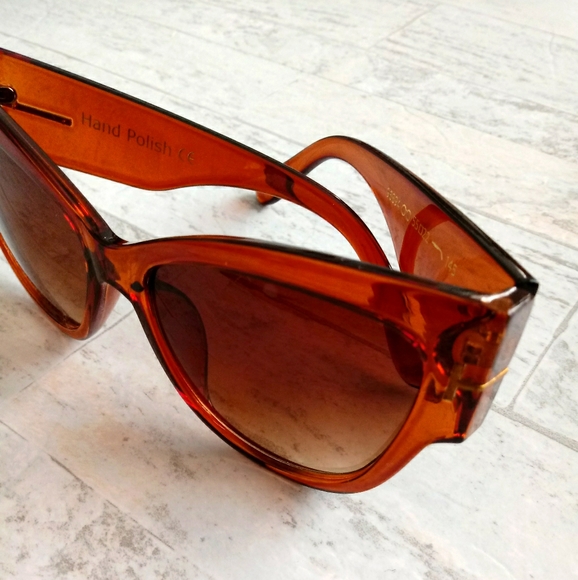 NEW OVERSIZED GRADIENT LENSE CAT EYE SUNGLASSES - Picture 5 of 9